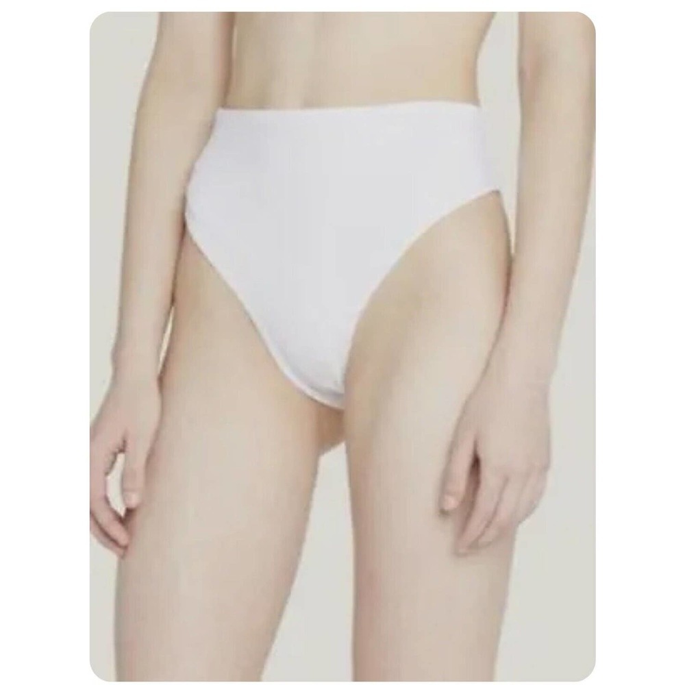 Oye Women's White Angelina High-Rise Bikini Bottom Swimwear $175 Size Small